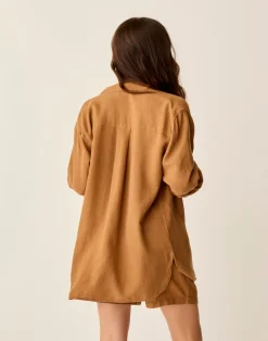 Carve Designs Long Sleeve^Taylor Linen Tunic: Rum Chambray
