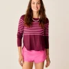 Carve Designs Long Sleeve^Trek Top: Hot Pink Stripe