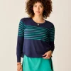Carve Designs Long Sleeve^Trek Top: Jade Stripe