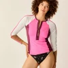 Carve Designs Rashguards & Sun Protection^Trestle Sunshirt: Hot Pink w. Cloud