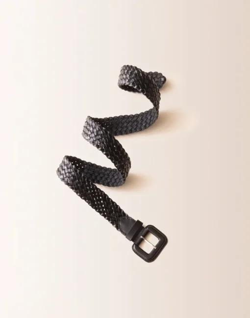 Carve Designs Accessories^Woven Leather Belt: Black