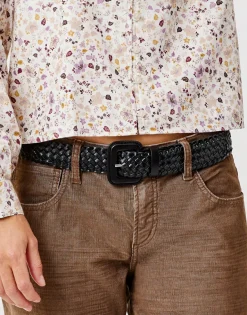 Carve Designs Accessories^Woven Leather Belt: Black