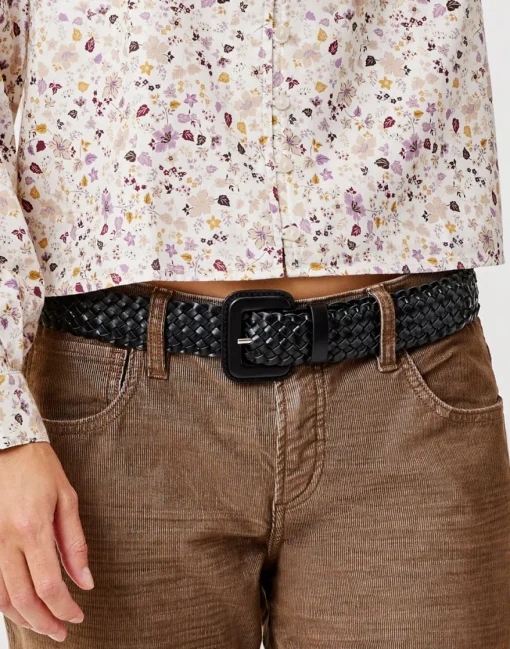 Carve Designs Accessories^Woven Leather Belt: Black