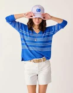 Carve Designs Sweaters & Jackets^Zella Pullover: Billie Blue Stripe