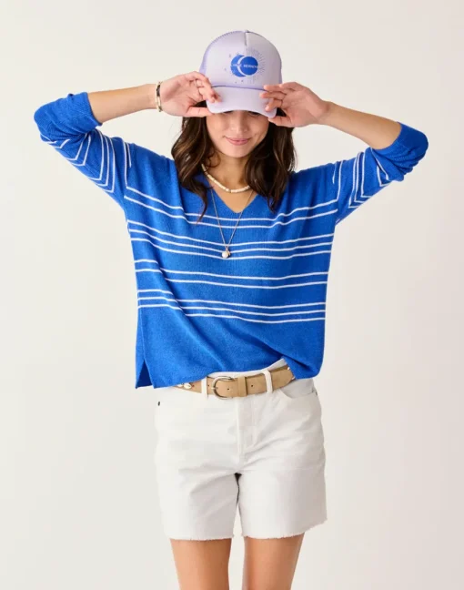 Carve Designs Sweaters & Jackets^Zella Pullover: Billie Blue Stripe