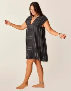 Carve Designs Cover Ups | Dresses^Zuma Stitched Coverup: Black Texture