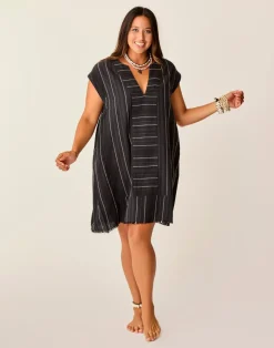 Carve Designs Cover Ups | Dresses^Zuma Stitched Coverup: Black Texture